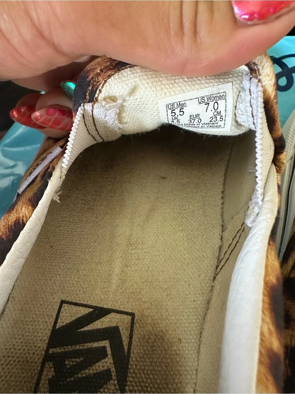 Vans Women’s Leopard Print Slip-On Sneakers - Canvas Size 7